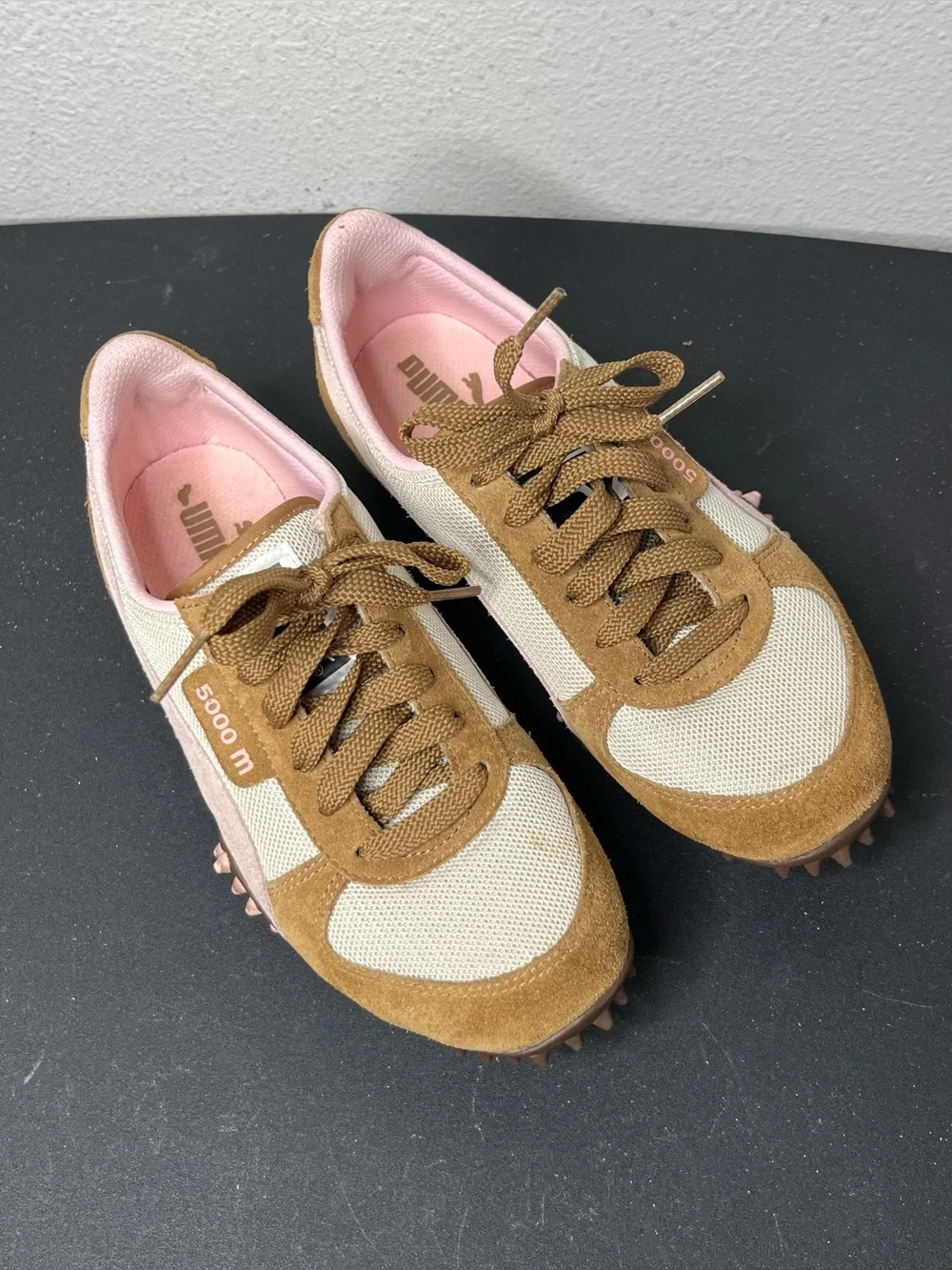 Y2K Puma Brown & Pink Suede 5000m Running Sneaker Low Profile Sporty - Picture 2 of 10